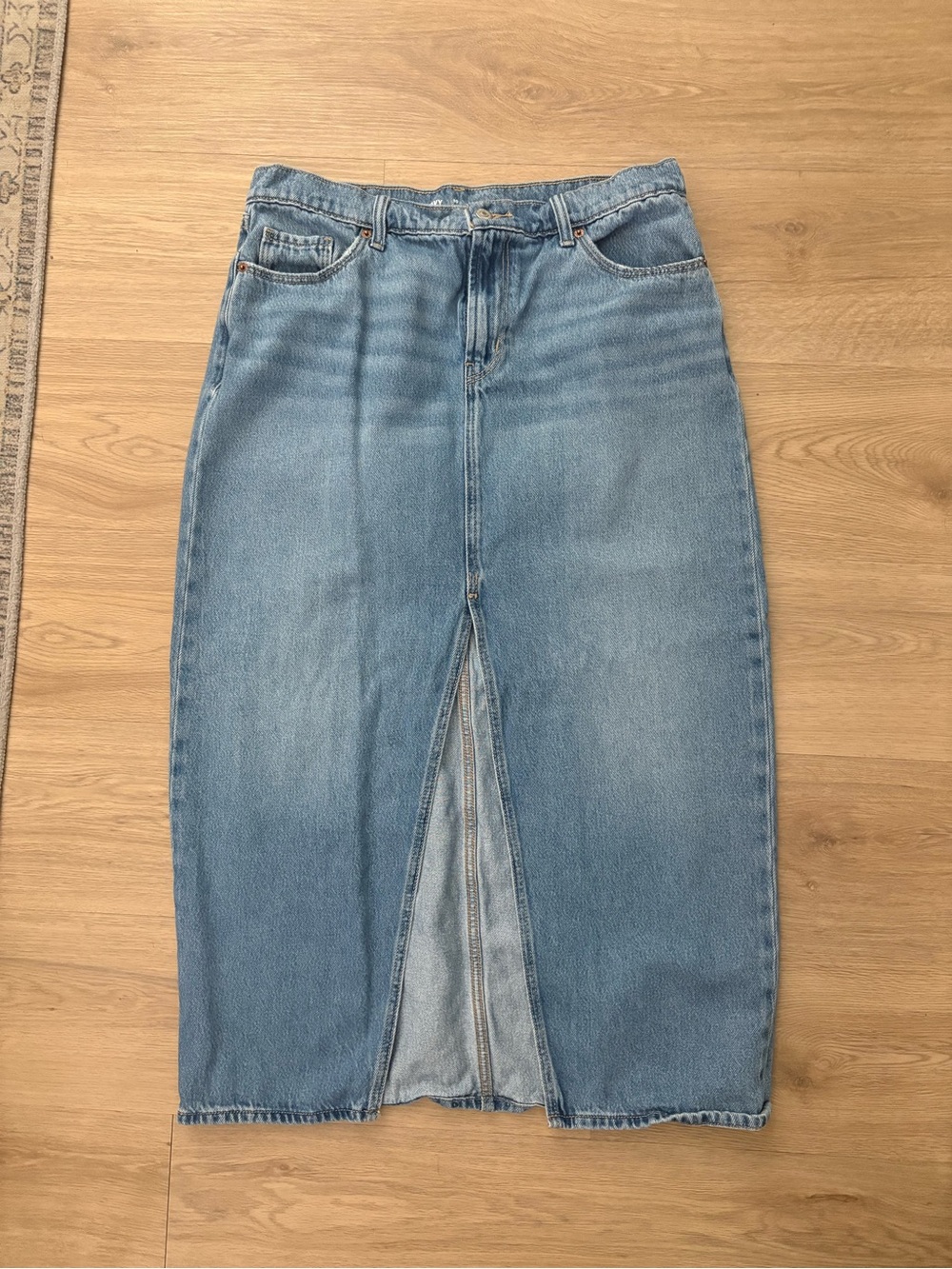 Old Navy Mid Rise Jean Maxi Skirt
